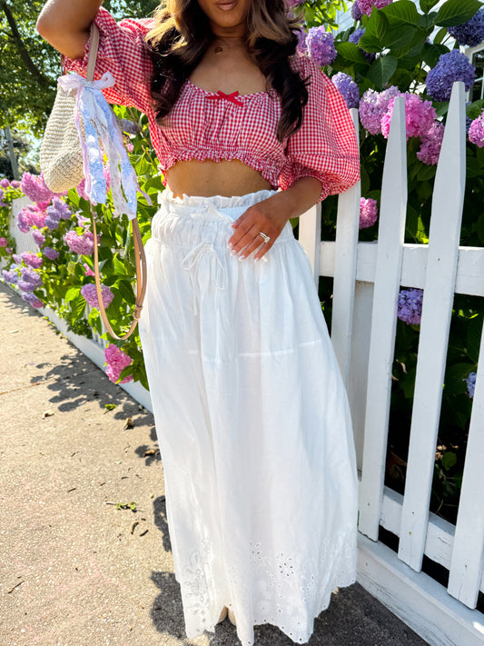 White Eyelet Cotton Skirt