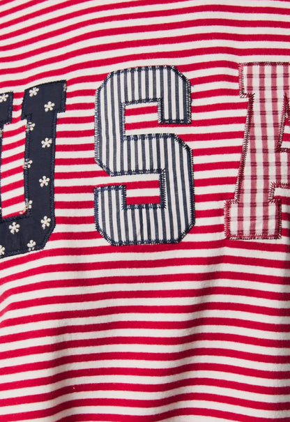 Red, White & Bloom Striped Set
