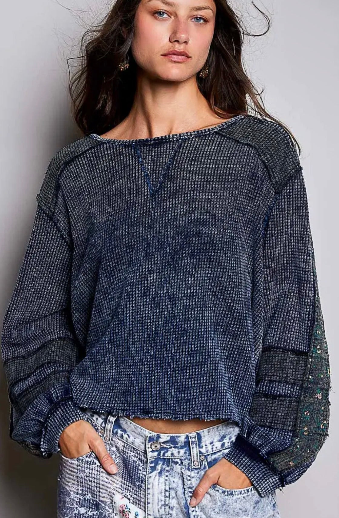 Floral Keepsake Vintage Waffle Knit