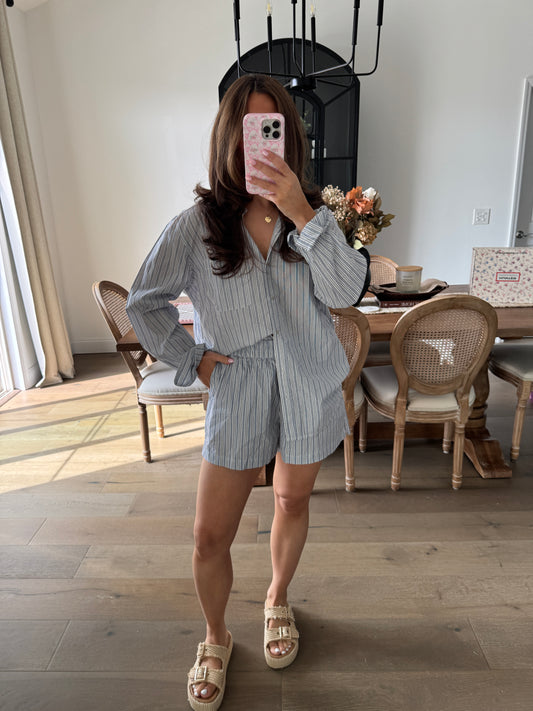 Medium cotton striped set
