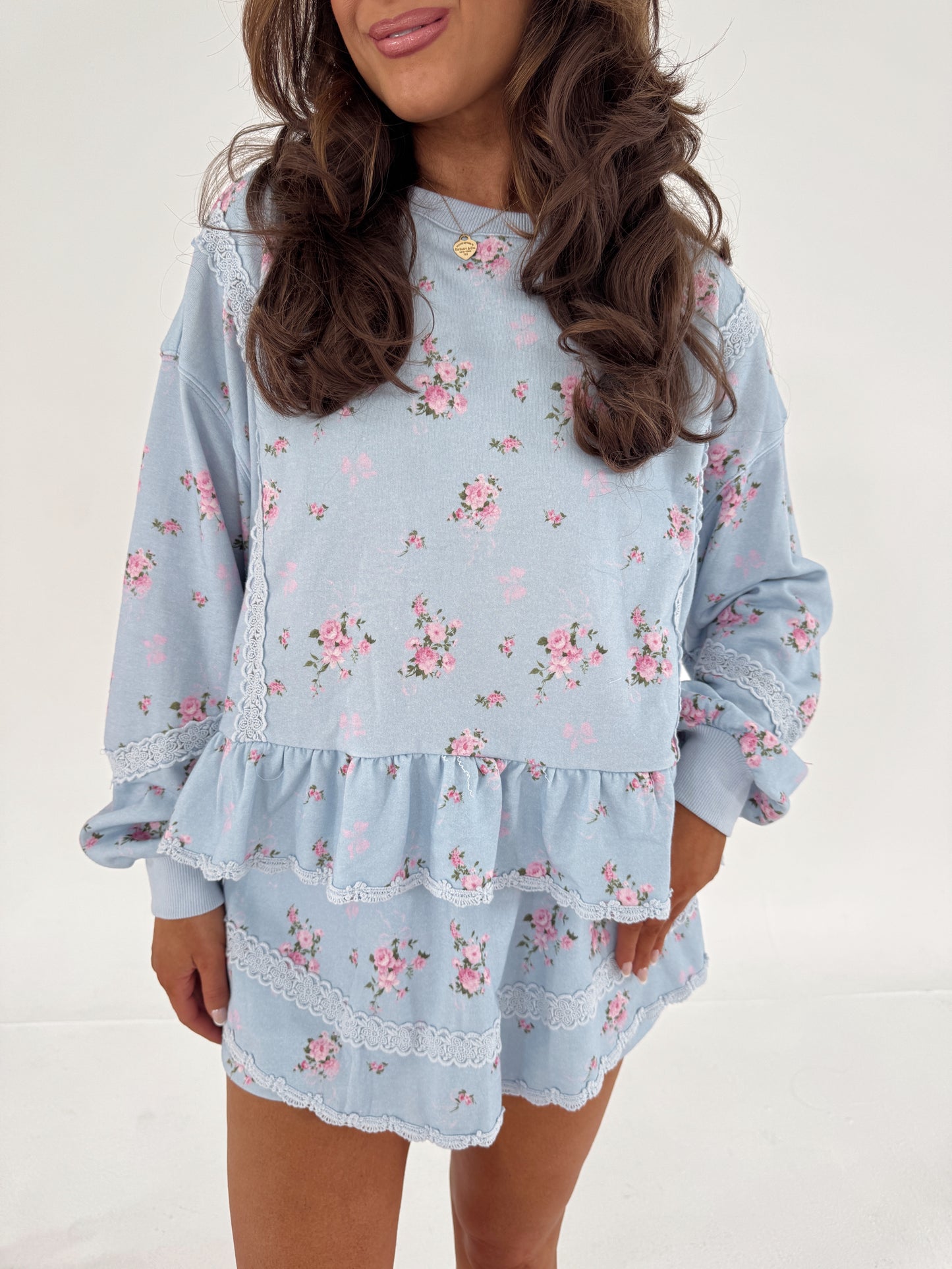 Blue Roses Skort Set