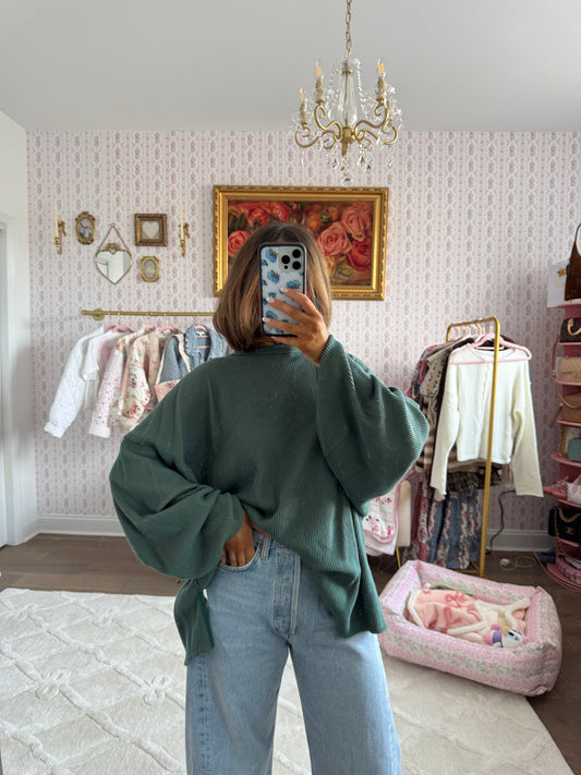 Free people pullover hunter green small