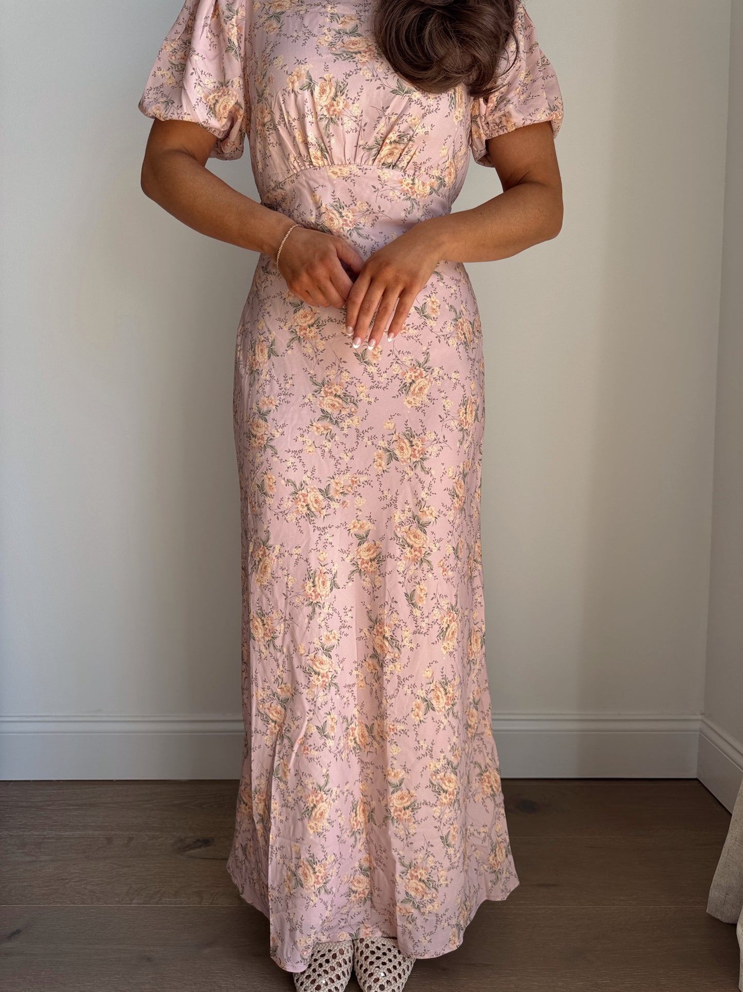 Blush Bouquet Maxi Floral Dress (Dusty Rose)