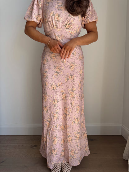 Blush Bouquet Maxi Floral Dress (Dusty Rose)