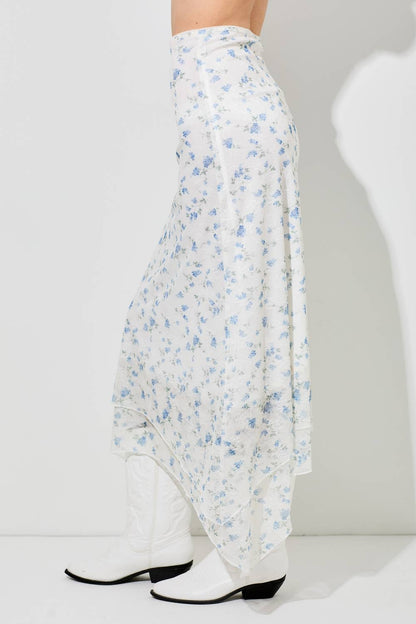 LIBERTY LACE PRINTED FLORAL MIDI SKIRT