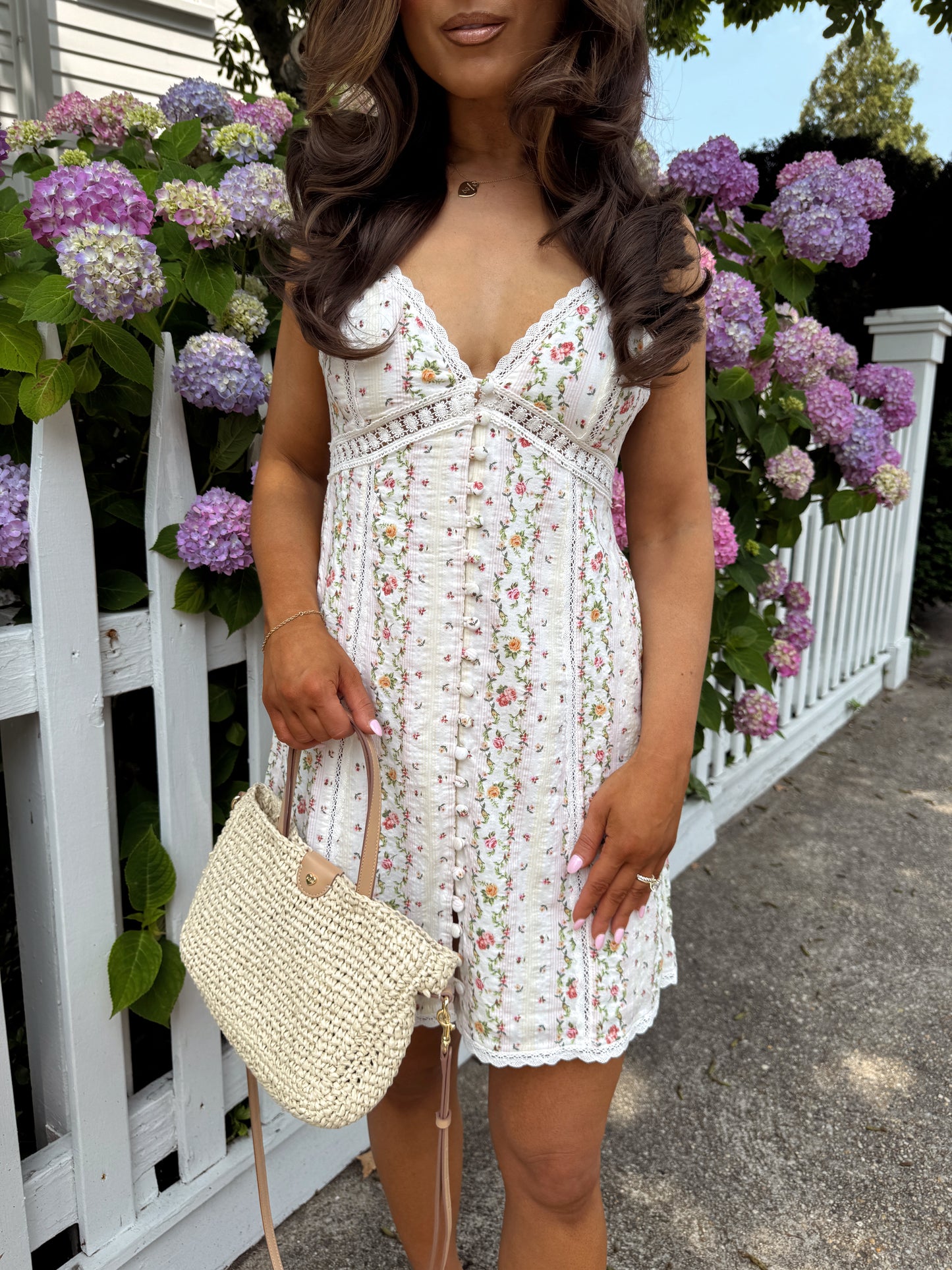 The Seaside Bow Floral Mini Dress