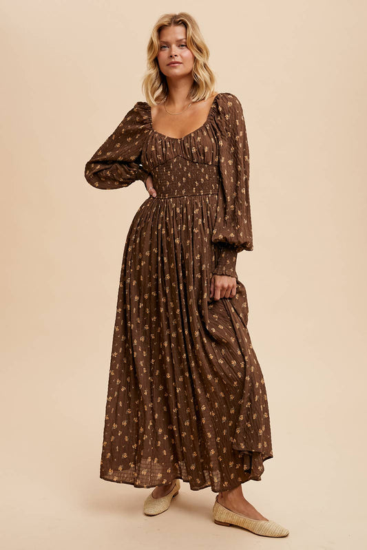 Autumn FLORAL SWEETHEART MAXI DRESS