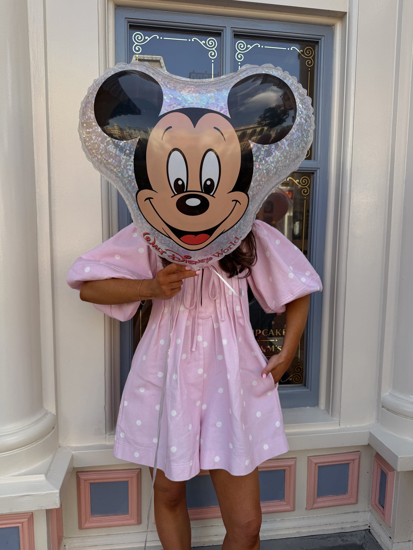 Sweet Polka Dot Denim Cotton Candy Romper PRE ORDER MAY (early access)
