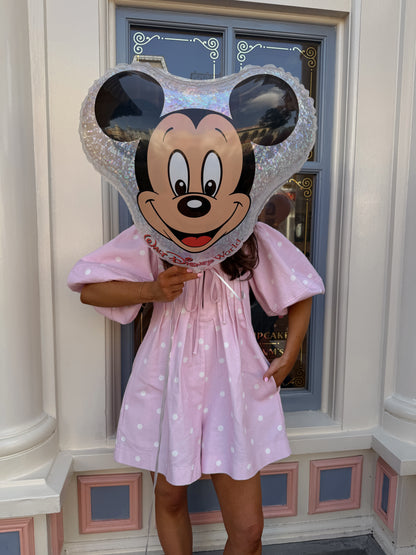 Sweet Polka Dot Denim Cotton Candy Romper PRE ORDER June (early access)