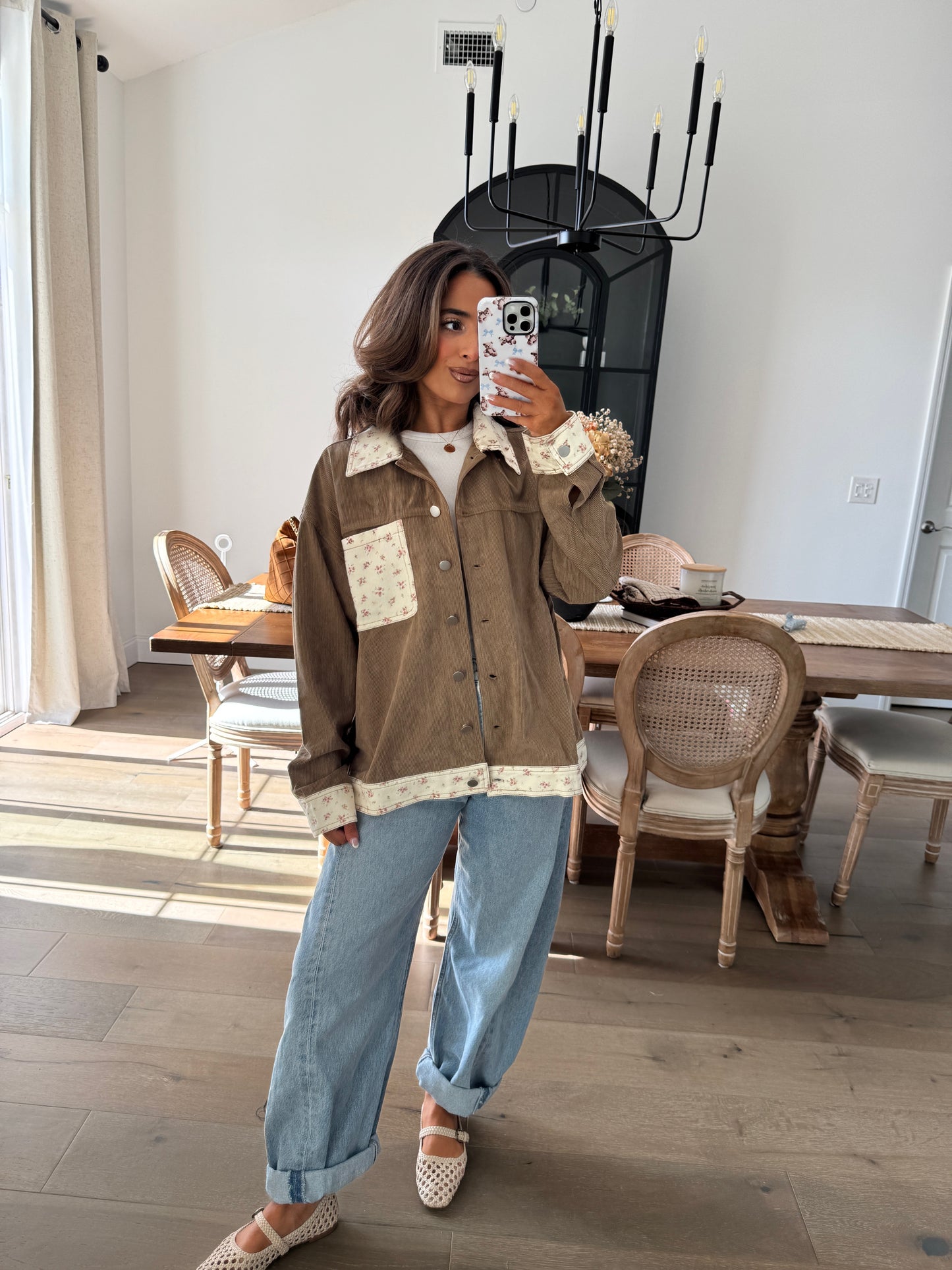 Shabby Chic Barn Floral Corded Jacket
