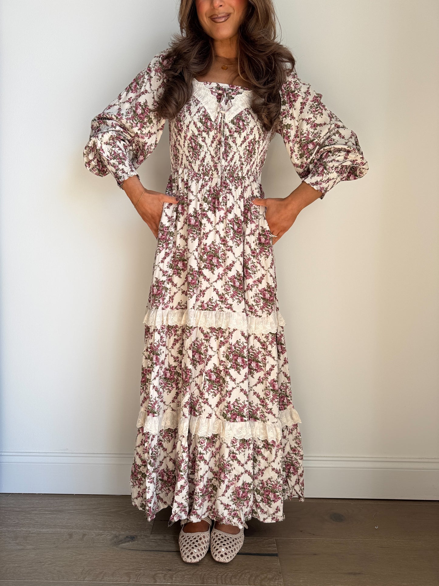 The Rose Vintage Dress (Cream)
