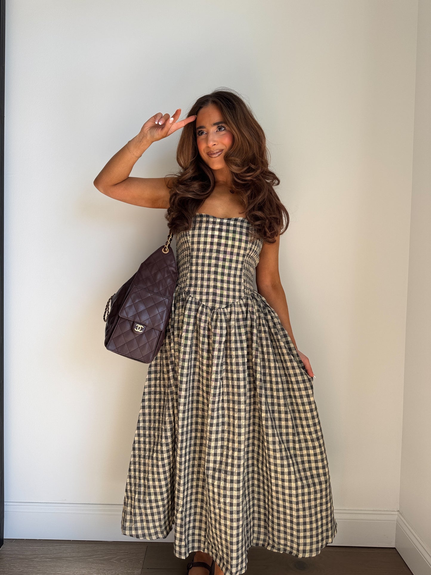Cottage Farm Gingham Midi Dress (can’t restock)