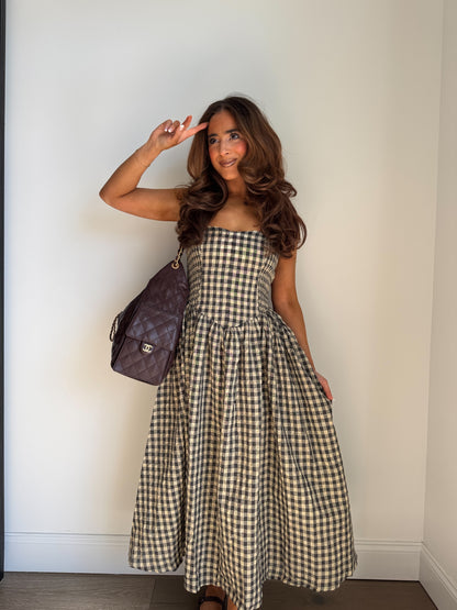Cottage Farm Gingham Midi Dress (can’t restock)