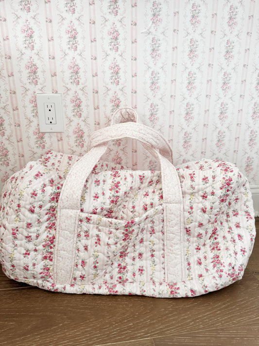 Blooming Floral Quilted Duffle