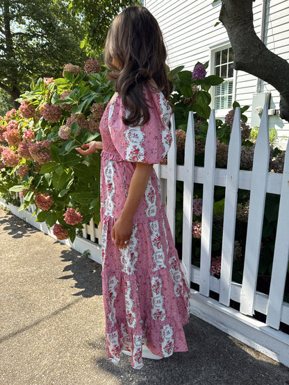 Sweet Bloom Puff Sleeve Midi (rosé)