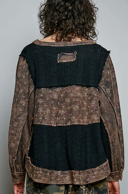 Cottage Rose Vintage Knit Top (Early Access) Grey/Brown