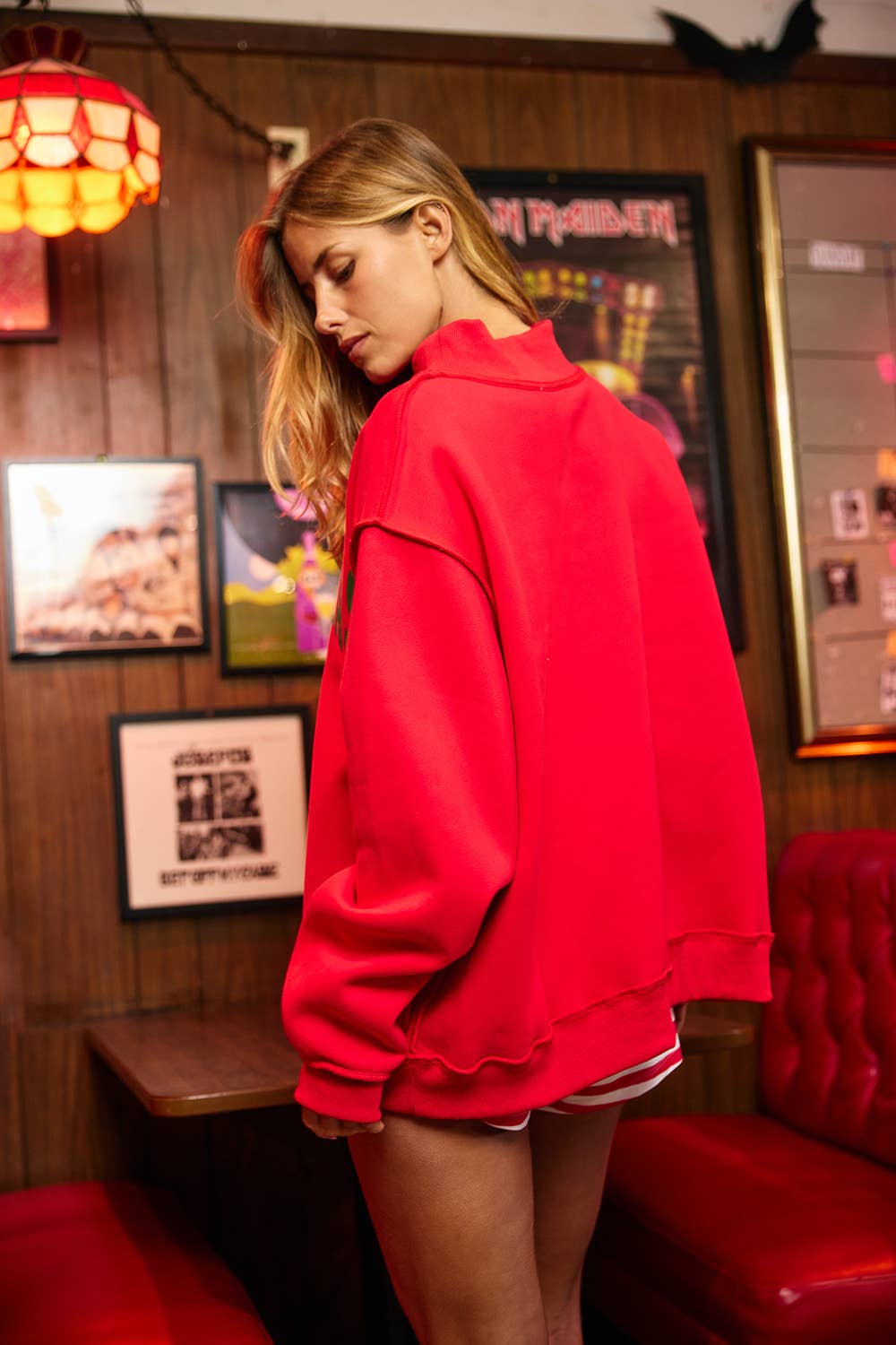 Christmas Printed Reversible Mockneck Sweatshirt