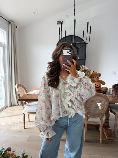 Cottage Flora Ruffled Vintage Top (Early Access)