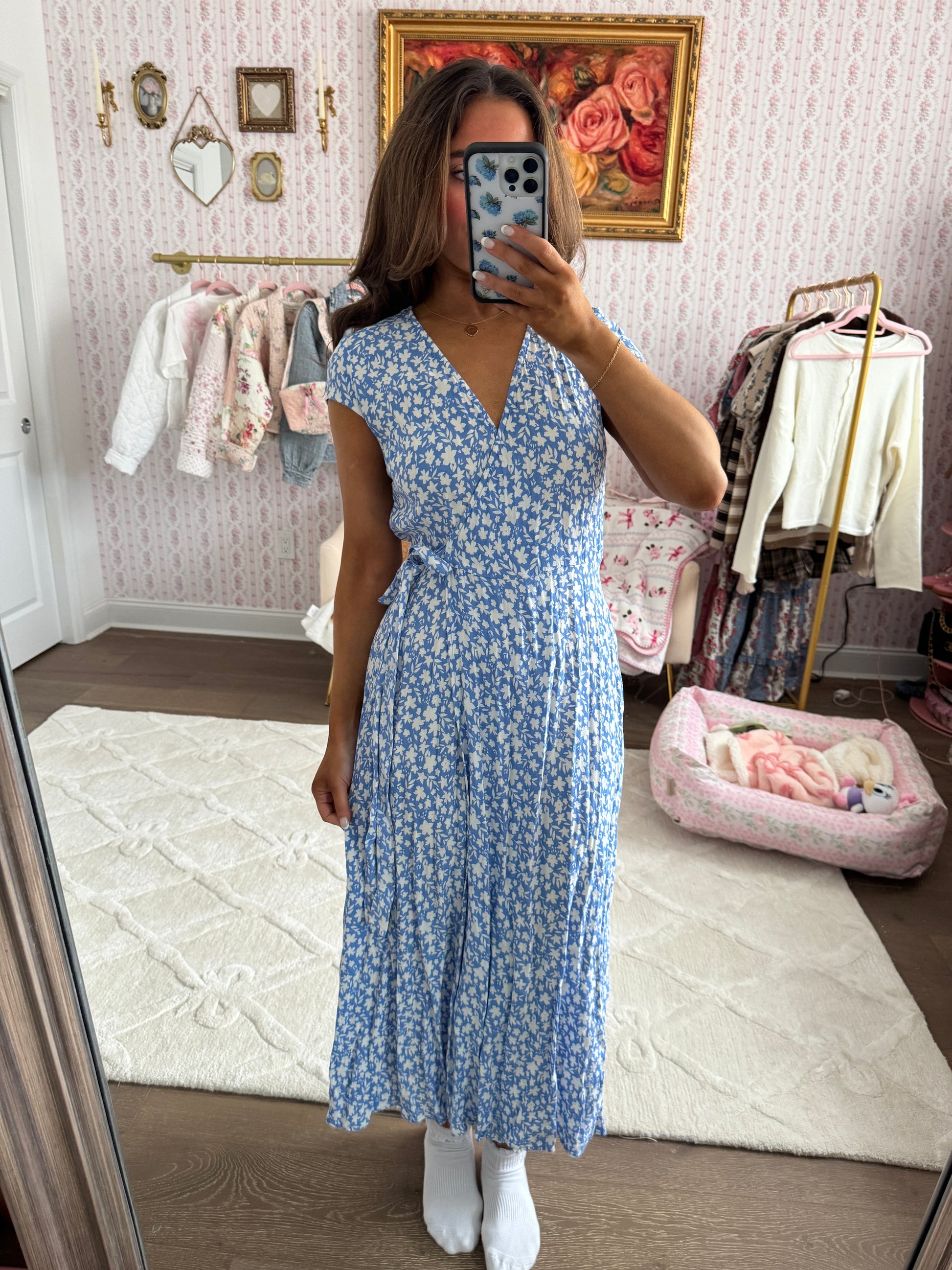 and other stories blue dress & Other Stories Blue Floral Midi Dress by & Other Stories