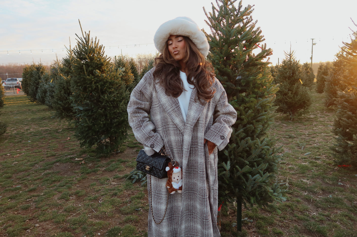 Winter Wonderland Belted Peacoat