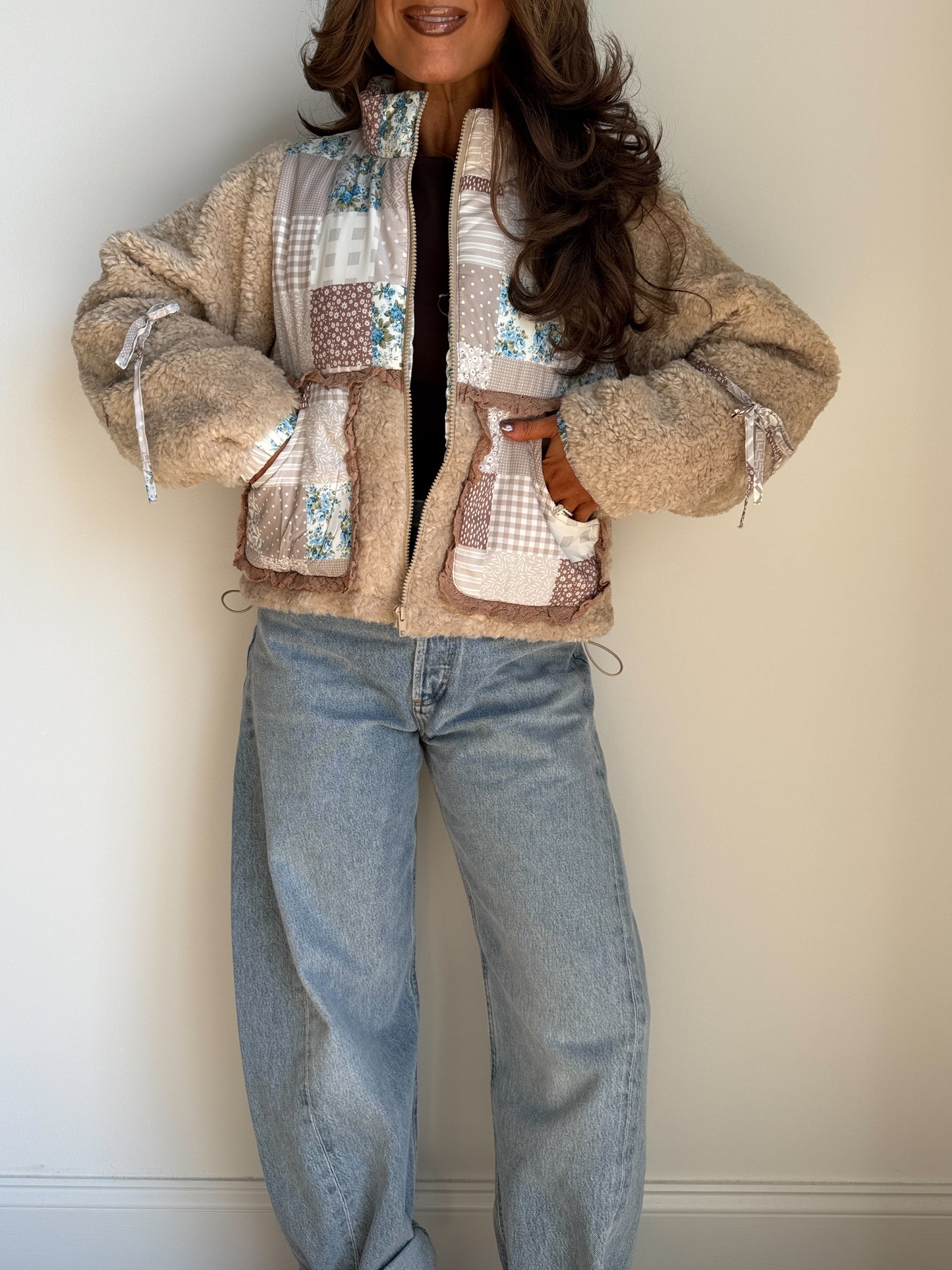 Harvest Cottage Patchwork Sherpa Jacket PRE ORDER OCTOBER 5