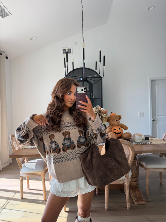 Beary Cozy Autumn Sweater (Oat)