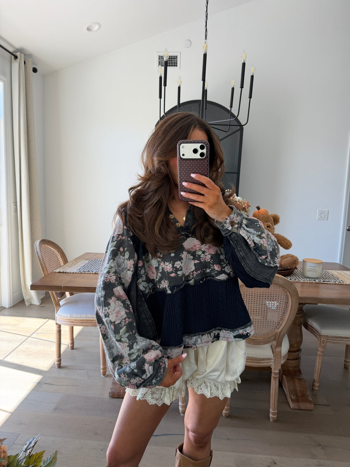 Cottage Rose Vintage Knit Top (Early Access) Navy