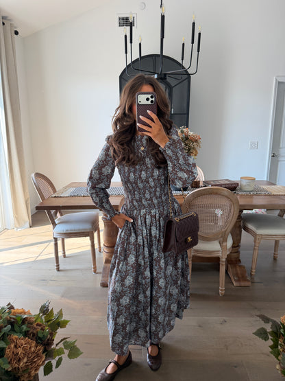 Chocolate Chip Blueberry Floral Maxi Dress