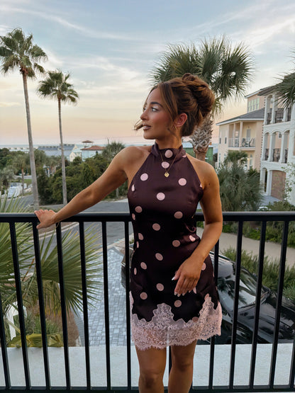 Seaside Sweet Dot Halter Dress