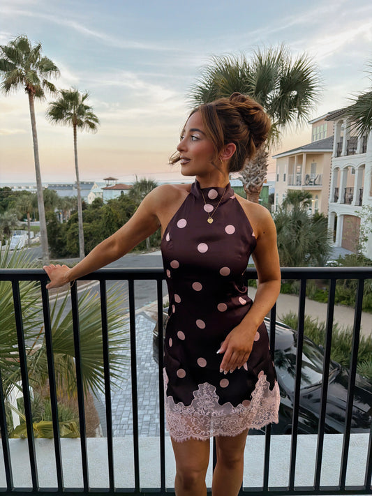 Seaside Sweet Dot Halter Dress