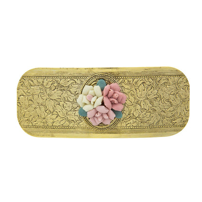 Lumière’s Glow Large Pink Porcelain Flower Hair Barrette