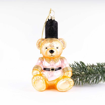 Pink Coquette Teddy Bear Boxed Glass Ornament