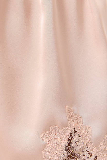 Champagne Satin Lace Shorts