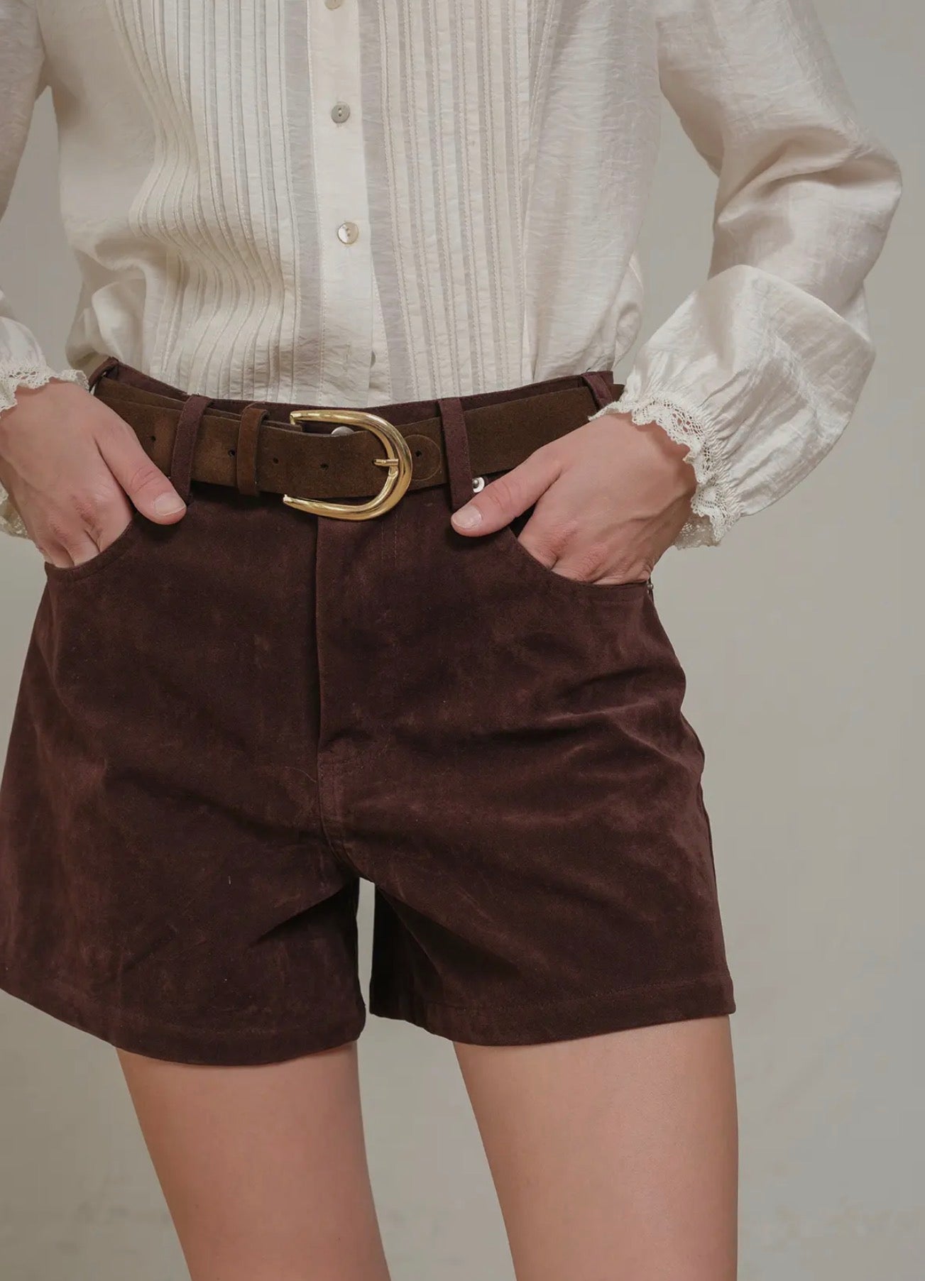 Suede Brown Shorts