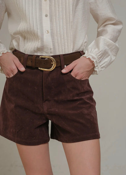 Suede Brown Shorts