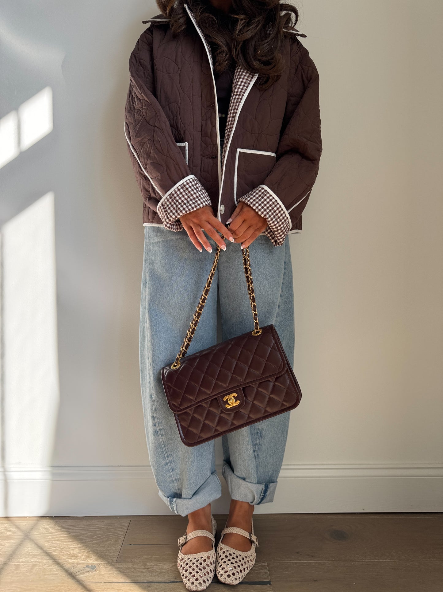Cocoa Gingham Darling Jacket