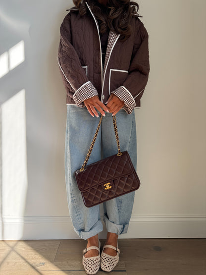 Cocoa Gingham Darling Jacket