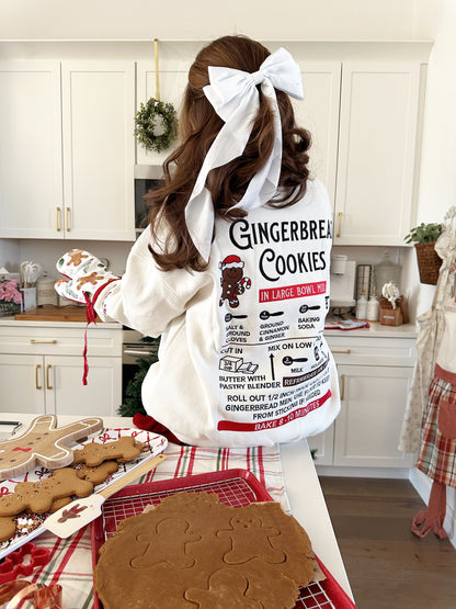 Gingerbread Recipe Embroidered Crewneck