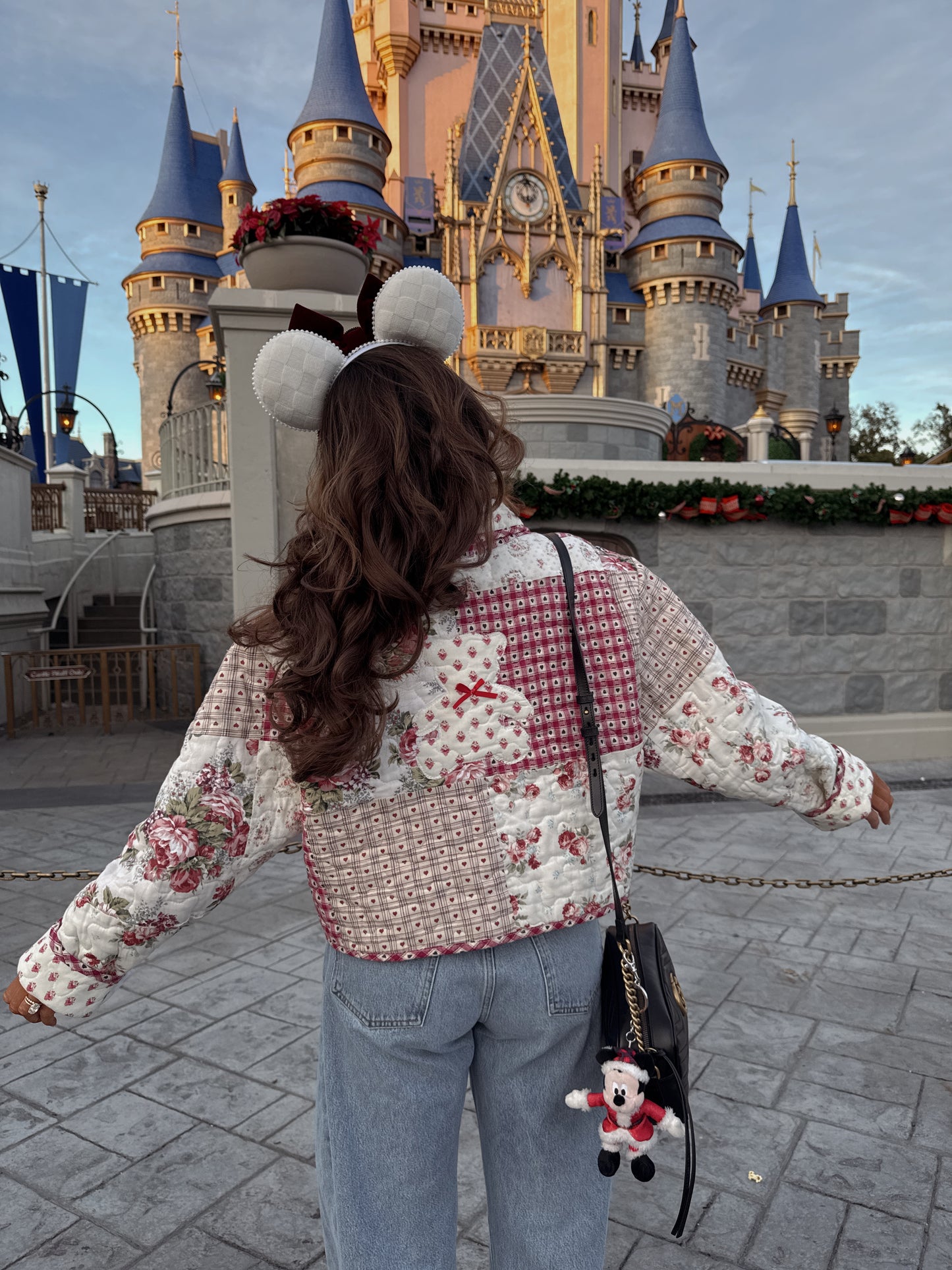 A BEARY Merry Christmas Bespoke Vintage Quilted Jacket (Ships 1st week Of December)