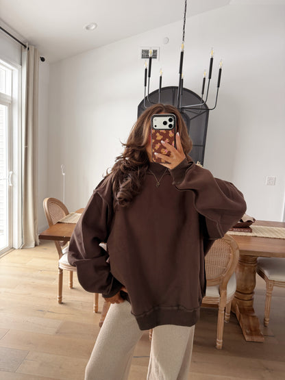 Haven Mockneck Sweatshirt (Chocolate)
