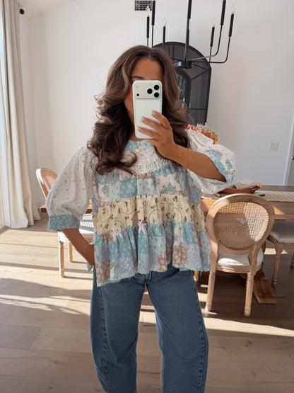 Vanilla Meadow Patchwork Top (can’t restock)
