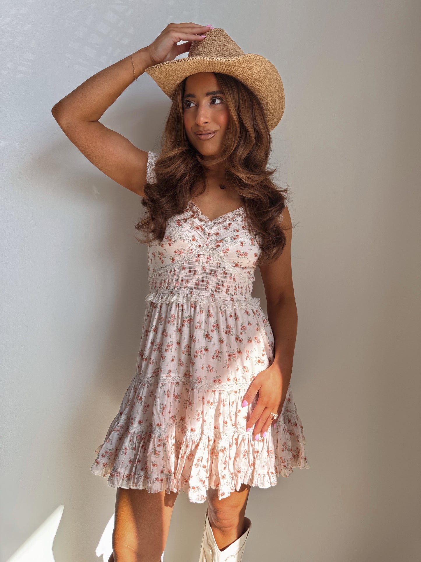 The Darling Vintage Mini Dress (Brown Sugar)