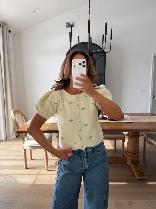 Flowerfield Cardigan (Buttercream)  can’t restock