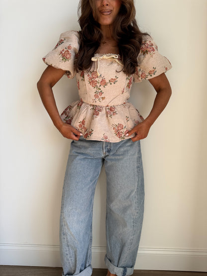 Sugar Cookie Puff Sleeve Top