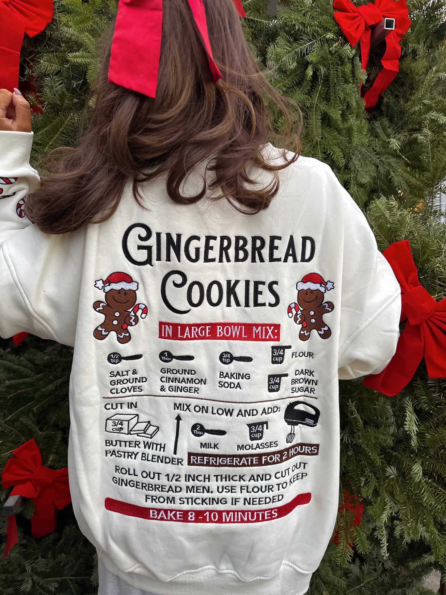 Gingerbread Recipe Embroidered Crewneck