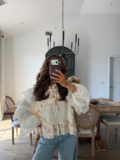 Eloise Floral Top (cream)