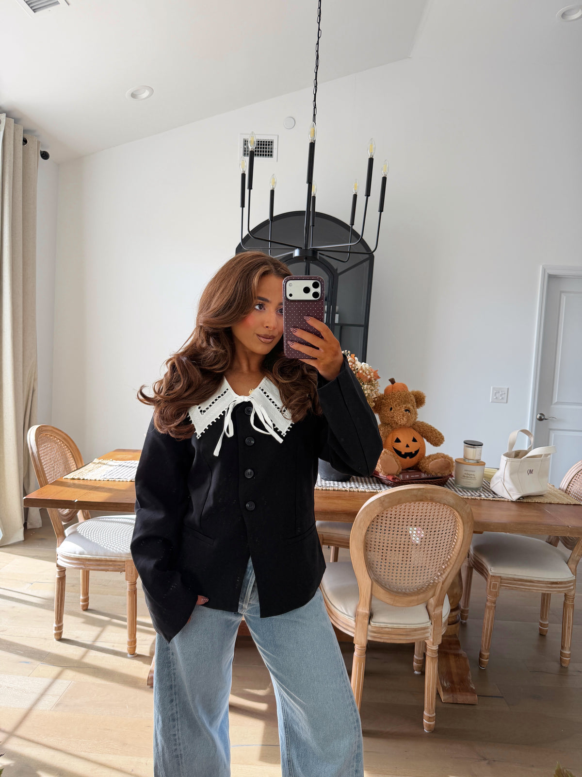 Thankful & Lace Blazer Top no restks