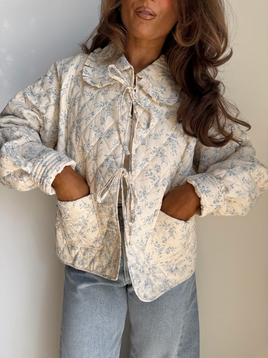Bow-Tied Garden Quilted Jacket