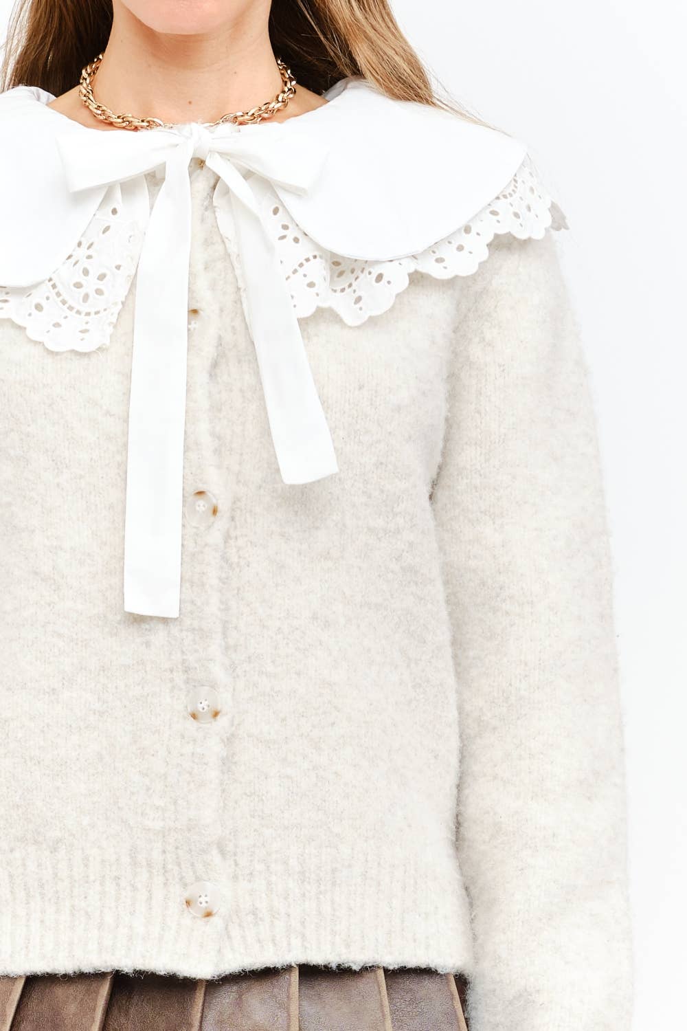 Clara Vintage Lace Pullover Sweater