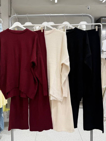 Snow Day 🤍 Ribbed Knit Sweater Set